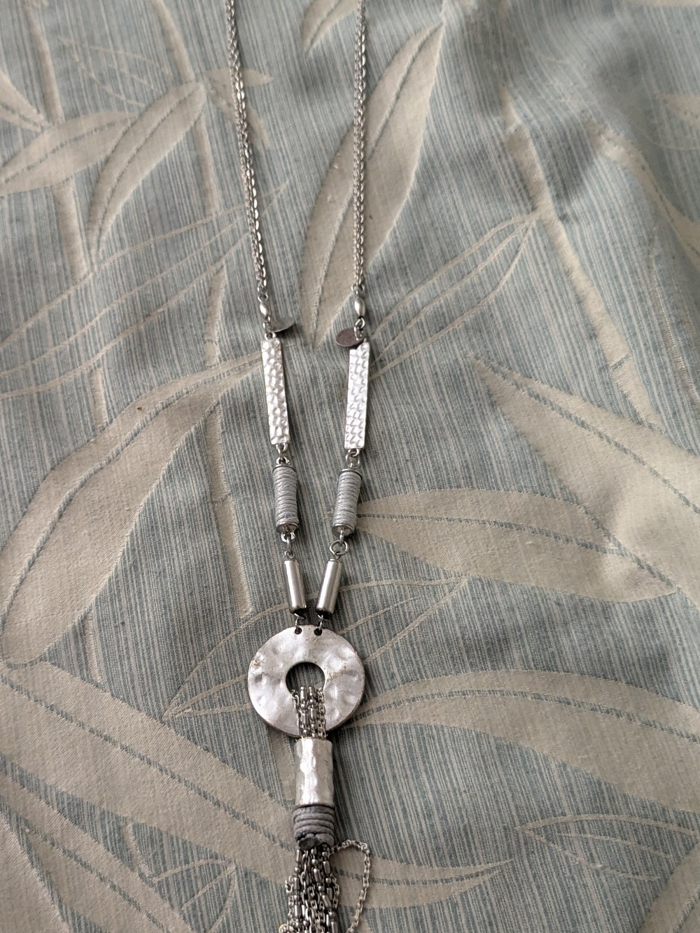 Silver Pendant Tassel Necklace - Women Jewelry